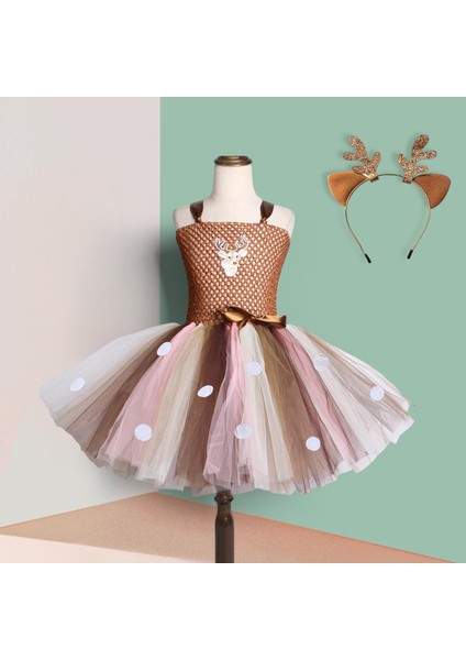 Ren Ğ Kı Için 6-7y Süslü Çocuk Giysileri Çocuk Kostüm Glitter Bandı (Yurt Dışından) fırsatları