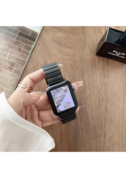 Apple Watch 7 8 9 10 Seri 40 41 42mm Uyumlu Baklalı Metal Kordon modelleri
