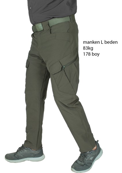 Tactical Taktik Pantolon Outdoor Cep Esnek ve Hafif Malzeme Likrali (Mevsimlik)-hakiyeşil