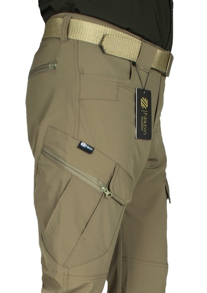 Tactical Taktik Pantolon Outdoor  Cep Esnek ve Hafif Malzeme Likrali (Mevsimlik)-Bej