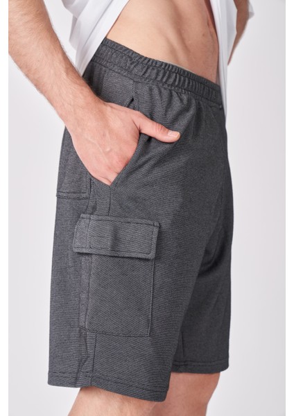 Erkek Dokulu Oversize Bermuda