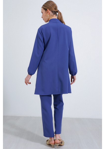 Kadın Indigo Örme Pantolon Tunik Alt Üst Takım 6654