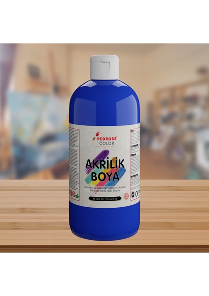 Mavi Akrilik Boya 500 gr Sanatsal, Dekoratif, Hobi Amaçlı, Canlı Renkler fiyatları