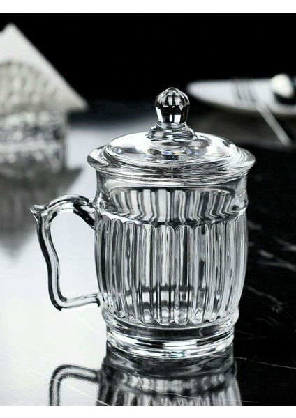 Tekli Kapaklı Cam Bitki Çayı Kupası 265 Ml.