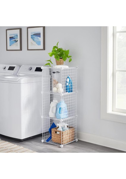 3 Bölmeli Tel Küp Çok Amaçlı Organizer Raf Beyaz 33CM Mutfak, Oyuncak, Kiler, Depolama Rafı fiyatları