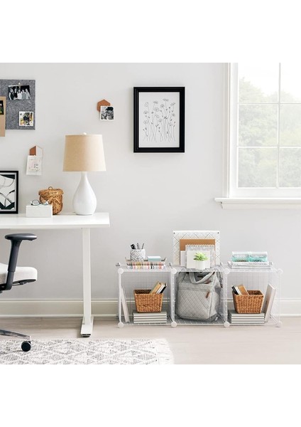 3 Bölmeli Tel Küp Çok Amaçlı Organizer Raf Beyaz 33CM Mutfak, Oyuncak, Kiler, Depolama Rafı modelleri