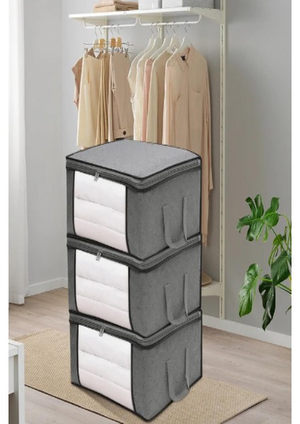 Gri 1 Adet Üst Pencereli Kıyafet Eşya Saklama Hurcu Baza Altı Depolama Hurcu Dolap Düzenleyic modelleri