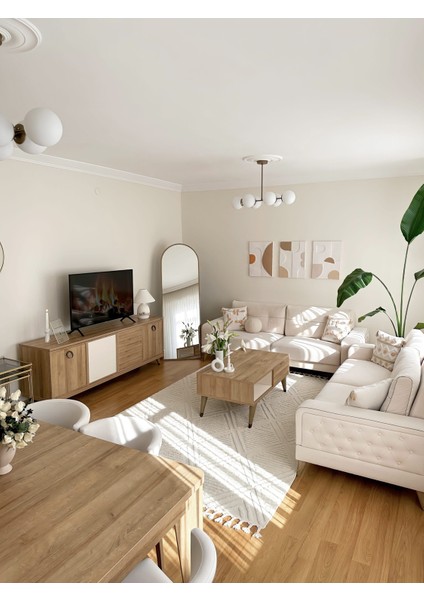 Quincey Bukleli Yumuşak Peluş Post Shaggy Krem Çocuk Odası Oturma Odası Salon Mutfak Halısı fırsatları