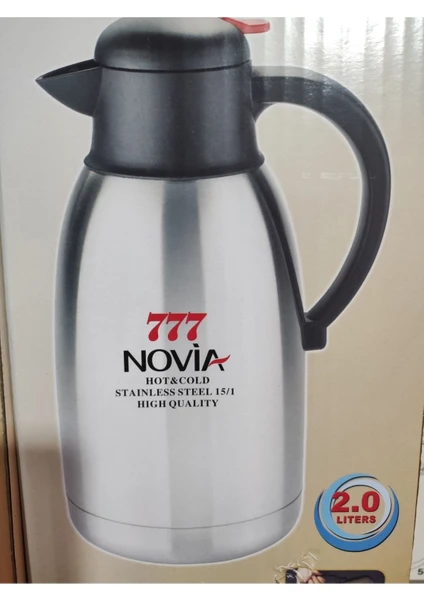 777 Japan Süper 2 Litre 18/10 Çelik Çay Su Termos Inox Sürahi Tipi Termos 6-8 Saat Koruma