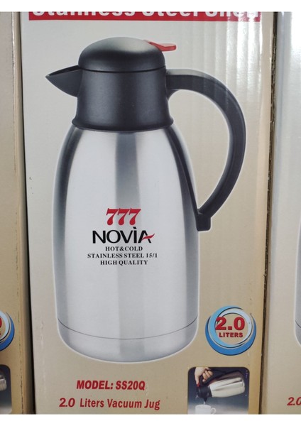 777 Japan Süper 2 Litre 18/10 Çelik Çay Su Termos Inox Sürahi Tipi Termos 6-8 Saat Koruma