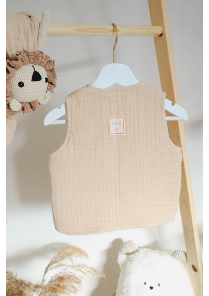 Müslin Pamuk Bebek - Çocuk Yeleği 8 Kat - 4 Mevsim