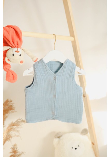 Müslin Pamuk Bebek - Çocuk Yeleği 8 Kat - 4 Mevsim