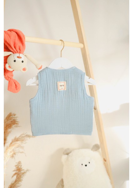 Müslin Pamuk Bebek - Çocuk Yeleği 8 Kat - 4 Mevsim