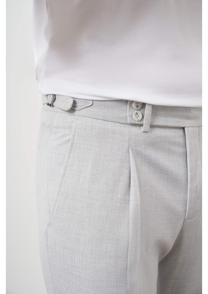 Erkek Gri Poliviskon Trend Pileli Slim Fit Spor Pantolon fırsatları