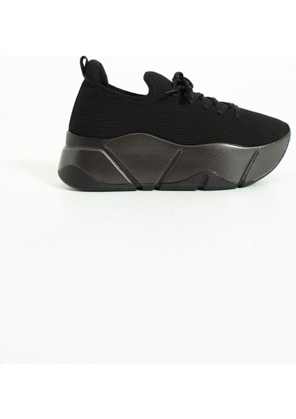 Irene Siyah-Platin streç File Kadın Spor Ayakkabı