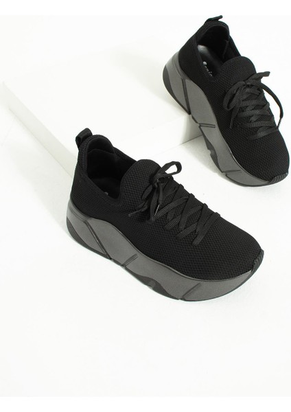 Irene Siyah-Platin streç File Kadın Spor Ayakkabı fırsatları