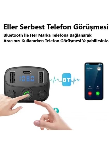 Car X16 Bluetooth Transmitter Fm Radyo Araç Kiti