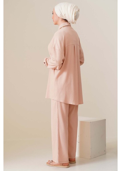 Kadın Örme Tesettür Ikili Takım - Bisküvi Renk %97 Polyester ile Konforlu Stil modelleri