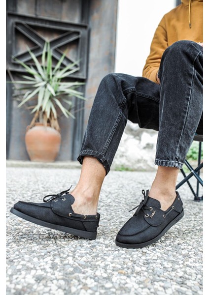 Mevsimlik Keten Ayakkabı 008 Siyah (Siyah Taban) modelleri