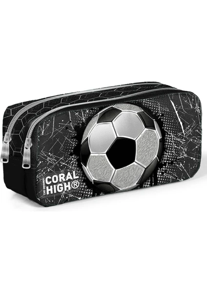 Coral High Kids Futbol Desenli Iki Bölmeli Kalem Çantası 12086