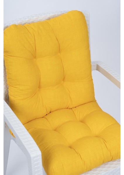 Candy Sarı Pofidik Arkalıklı Sandalye Minderi Özel Dikişli Bağcıklı 43X88 cm fiyatları