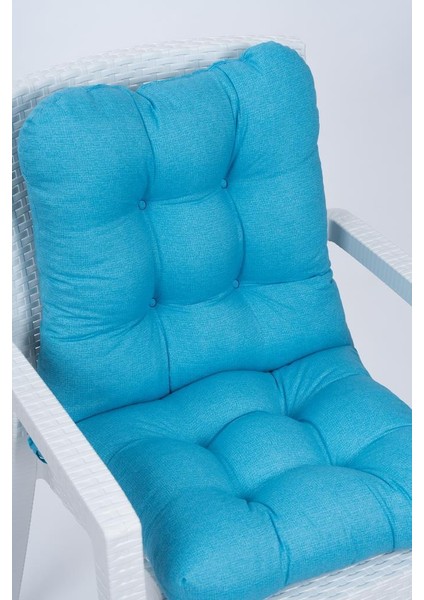 Candy Turkuaz Pofidik Arkalıklı Sandalye Minderi Özel Dikişli Bağcıklı 43X88 cm fiyatları