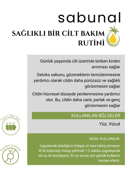 Detoks Sabunu Cildin Yeniden Canlanması ve Genç Bir Cilt Için Etkili Doğal Sabun 100 gr