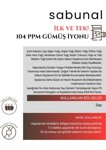 Kolloidal Gümüş Suyu Sabunu Saçlar Için, Hacim, Güç ve Dökülmelere Karşı 3 Adet