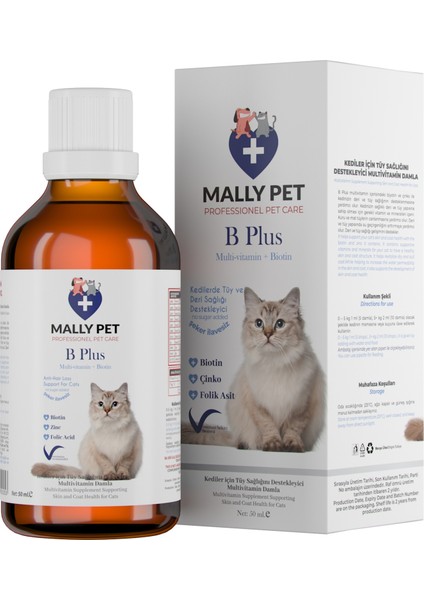 Kediler Için Tüy Dökülmesi Engelleyici Tüy Sağlığı Damlası Plus B 50 ml