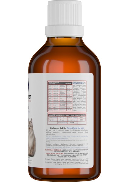 Kediler Için Tüy Dökülmesi Engelleyici Tüy Sağlığı Damlası Plus B 50 ml