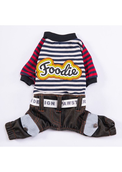 Lacivert Foodie Köpek Tulumu Köpek Kıyafeti Kedi Kıyafeti Xl indirimleri