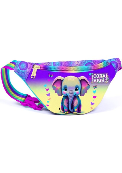 Kids PVC Malzemeden Üretilmiş Pembe Turkuaz Bel Çantası 200 ml