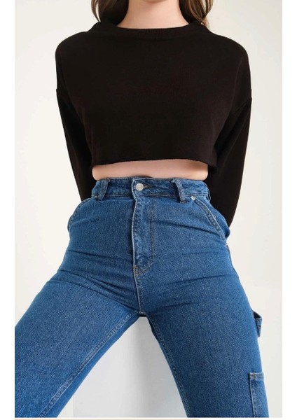 3 Iplik Crop Sweatshirt modelleri