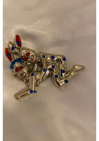 Magnet Playboy Tavşan Eroti K Figürlü Taşlı Metal 4 Lü Mıknatıs Magnet Set