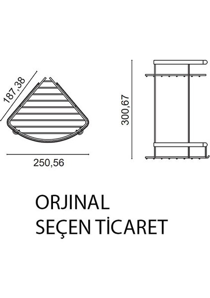 Paslanmaz Çelik Zerrin 2 Katlı 19X19 cm Şampuanlık Köşe Süngerlik Mat Siyah