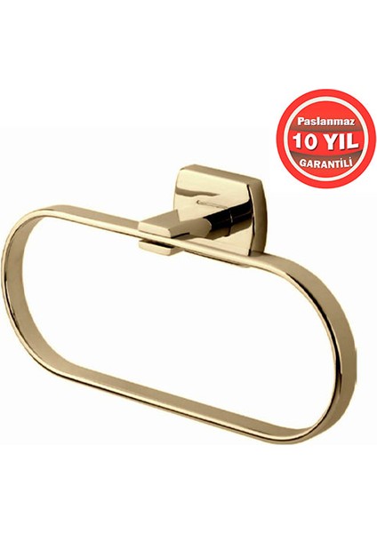 MLN10-008.1 Paslanmaz Pirinç Milano Yuvarlak Havluluk Altın
