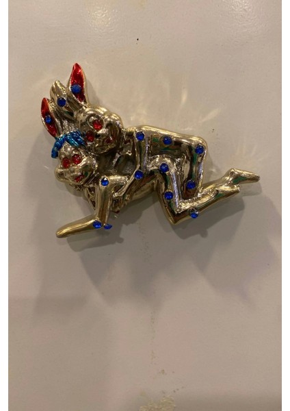 Magnet Playboy Tavşan Eroti K Figürlü Taşlı Metal Mıknatıs Magnet 1