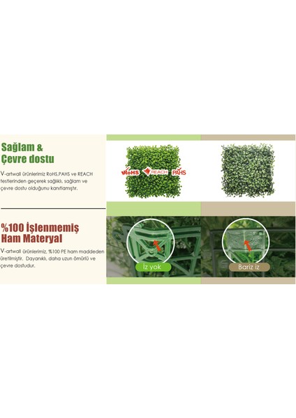 V.artwall Yapay Dikey Bahçe Paneli Duvar Kaplama Paneli Turuncu 50*50 cm indirimleri