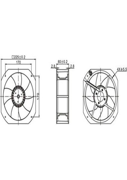 225X225X80 Kare Fan 220V Metal Kanat Rulmanlı (Ebmpapst W2E200-HK38-01 Muadili) fiyatları