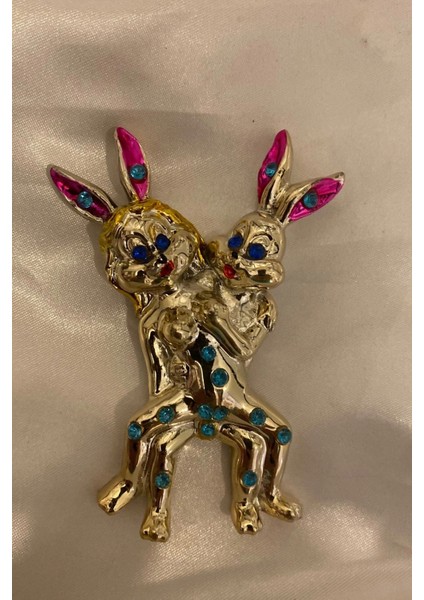 Magnet Playboy Tavşan Eroti K Figürlü Taşlı Metal Mıknatıs Magnet 4