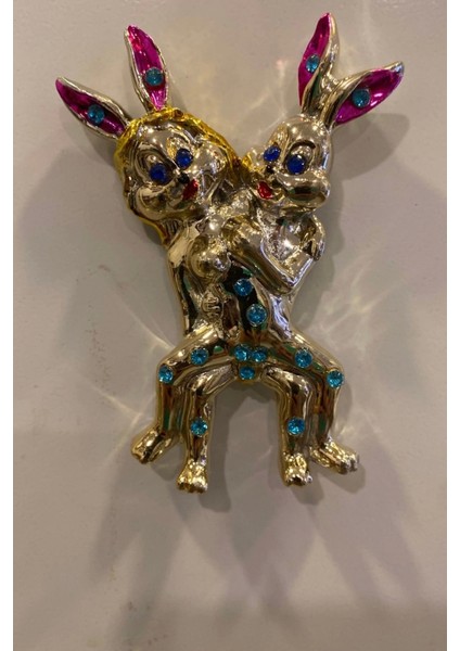 Magnet Playboy Tavşan Eroti K Figürlü Taşlı Metal Mıknatıs Magnet 4