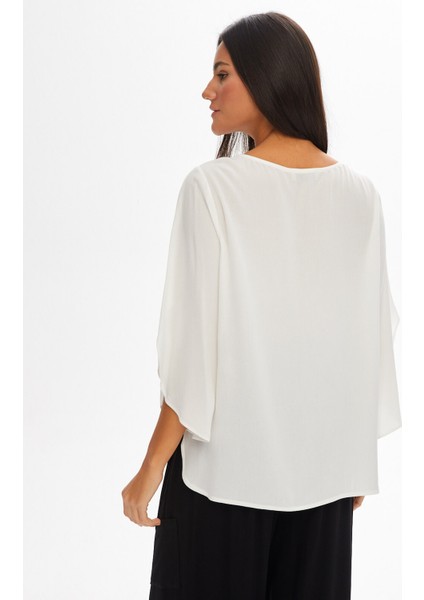 Kendinden Dokulu Yuvarlak Yaka Dokuma Bluz 68154 fırsatları