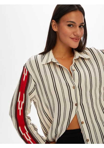 Resort Kolları Kutnu Desen Garnili Uzun Kol Gömlek 68819 indirimleri