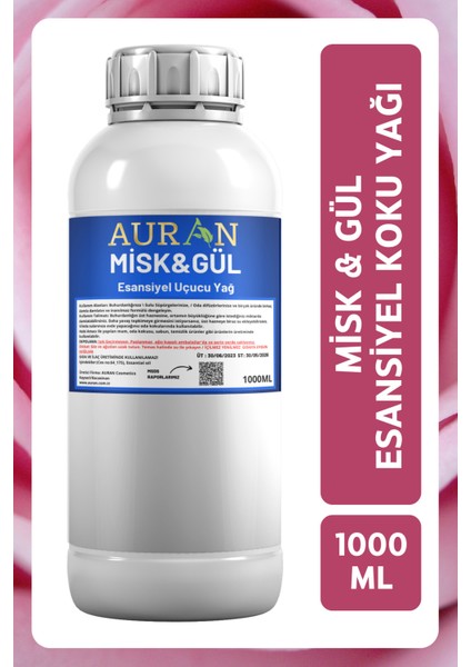 Misk & Gül Esansiyel Uçucu Yağ Esans Koku Yağı Hobi Esans Mum Sabun Oda Kokusu 1000ML