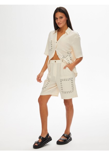 Resort Cepleri El Işi Detaylı Müslin Şort 68810 fiyatları
