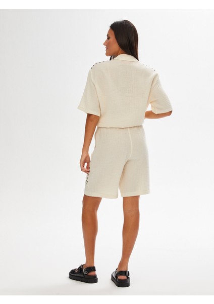 Resort Cepleri El Işi Detaylı Müslin Şort 68810 modelleri