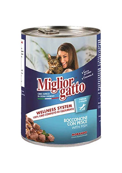 Gatto Balıklı Yetişkin Kedi Konservesi 12 Adet 405 gr
