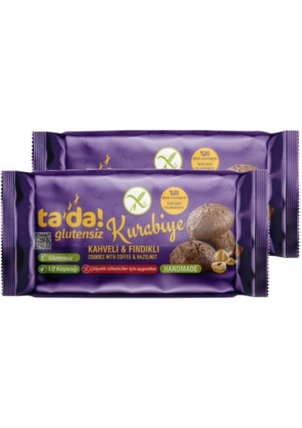 Glutensiz Gluten Free Kahveli ve Fındıklı Kurabiye 75 gr (2 Adet)