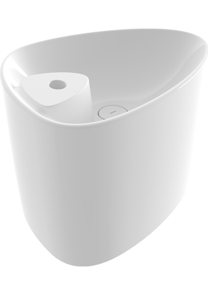 Bocchi Etna Tezgah Üstü Monoblok Lavabo 58 cm Batarya Banklı Parlak Beyaz