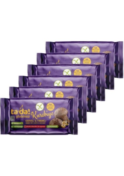 Glutensiz Gluten Free Kahveli ve Fındıklı Kurabiye 75 gr (6 Adet)